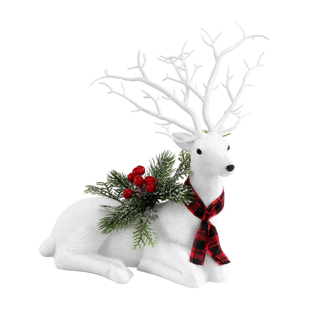 Sitting Reindeer Glitter Ornament - 32cm