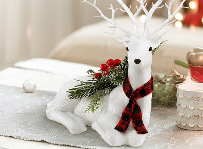 Sitting Reindeer Glitter Ornament - 32cm