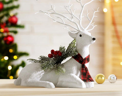 Sitting Reindeer Glitter Ornament - 32cm