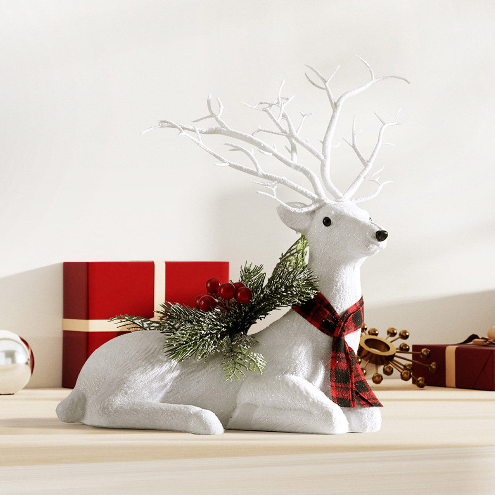 Sitting Reindeer Glitter Ornament - 32cm