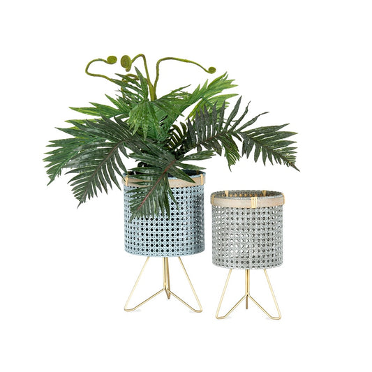 Grey and Taupe Cirque Footed Planters