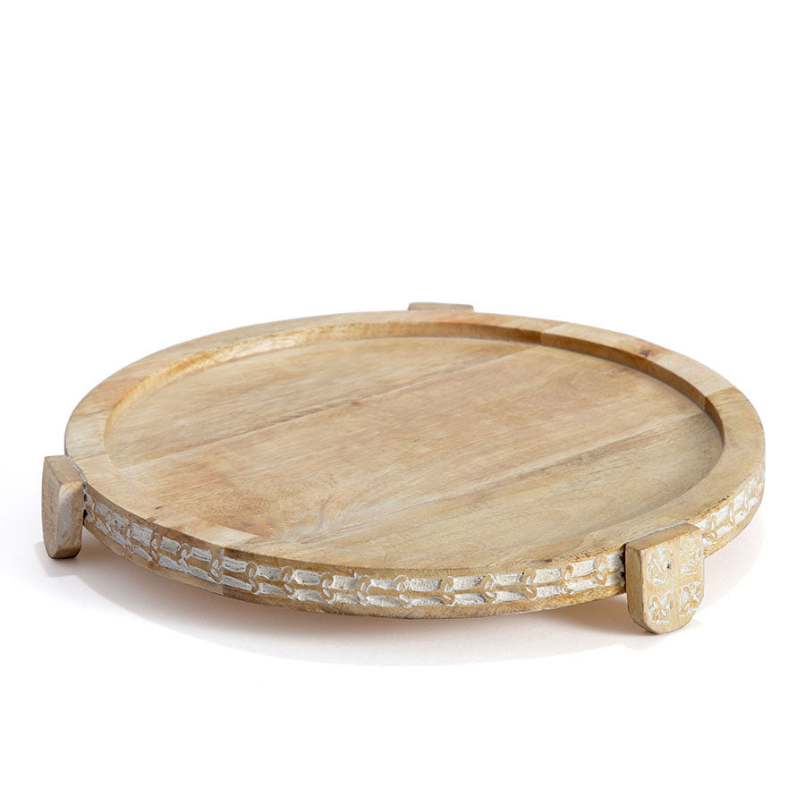 Mango Wood Round Footed Cake Stand