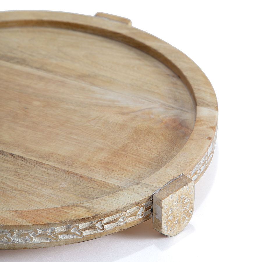 Mango Wood Round Footed Cake Stand