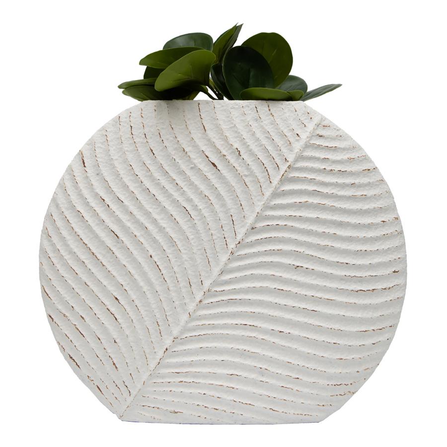 Contemporary Curved Textured White Vase