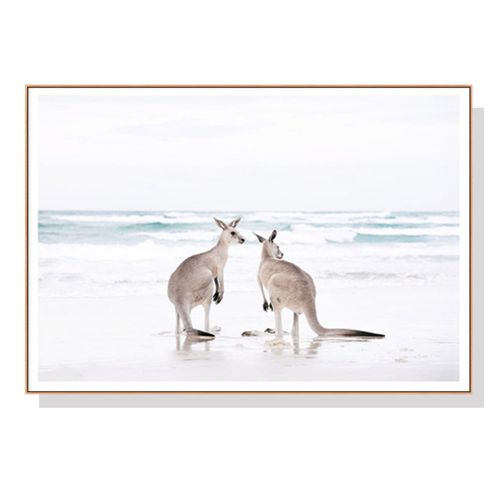 Kangaroo Wood Frame Canvas Wall Art