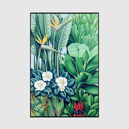 Tropical Plant Black Frame Canvas Wall Art