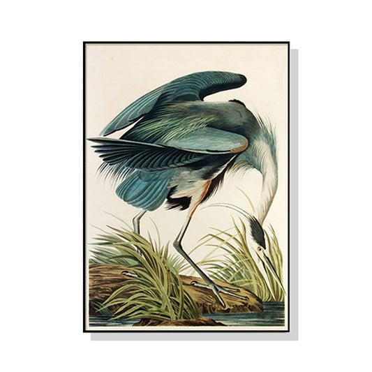 Great Blue Heron By John James Audubon Canvas Wall Art