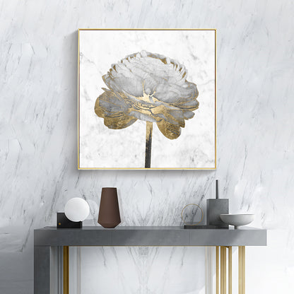 Gold And White Blossom Canvas Wall Art - Set of 2