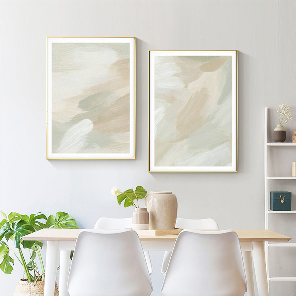 Beige and Sage Green Wall Art (Set of 2)