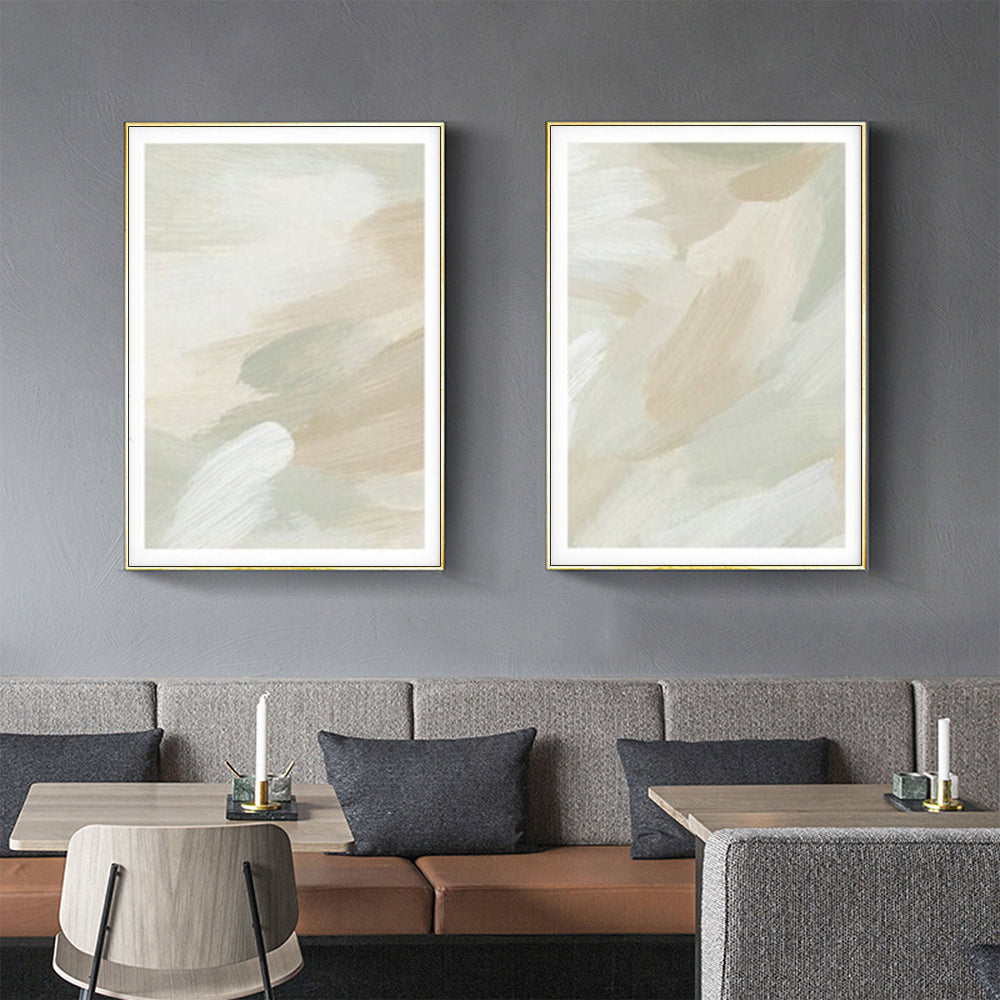 Beige and Sage Green Wall Art (Set of 2)