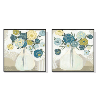 Blue Bouquet Canvas Wall Art (Set of 2)