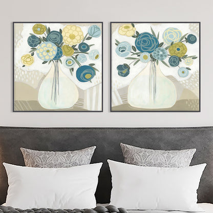 Blue Bouquet Canvas Wall Art (Set of 2)