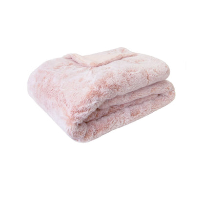 Archie Soft Faux Fur Throw - Pink