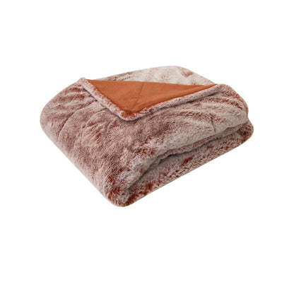 Archie Faux Fur Throw - Terracotta