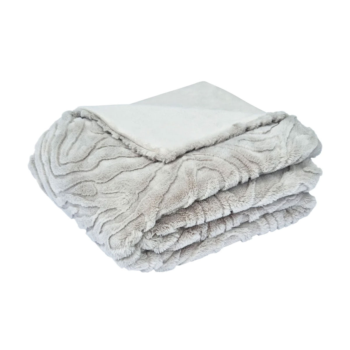 Rita Faux Mohair Throw - Silver Grey