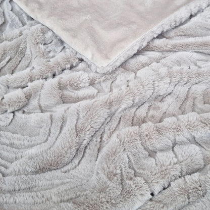 Rita Faux Mohair Throw - Silver Grey