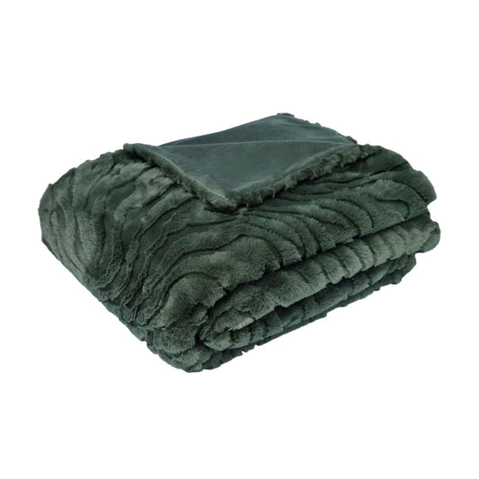 Rita Faux Mohair Throw - Sea Kelp