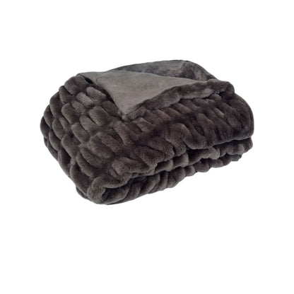 Skyler Faux Fur Throw - Chocolate