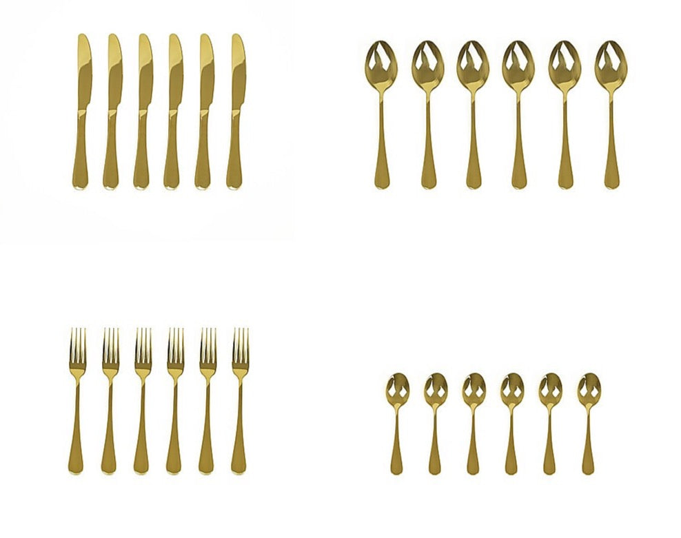 24-piece Gold Stainless Steel Cutlery Set